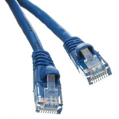 Cat6 Blue Copper Ethernet Patch Cable, Snagless/Molded Boot, POE Compliant, 1 foot