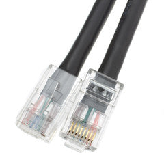 Cat6 Black Copper Ethernet Patch Cable, Bootless, POE Compliant, 25 foot