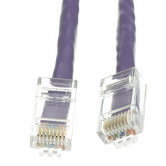 Cat6 Purple Copper Ethernet Patch Cable, Bootless, POE Compliant, 2 foot