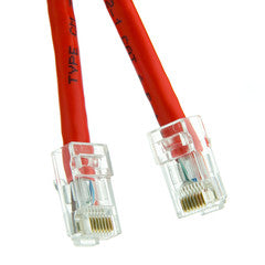 Cat6 Red Copper Ethernet Patch Cable, Bootless, POE Compliant, 1 foot