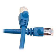 Shielded Cat6 Blue Ethernet Patch Cable, 24 AWG Stranded Copper, POE Compliant, Snagless/Molded Boot, 10 foot