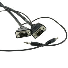 Plenum SVGA Cable w/ Audio, Black, HD15 Male + 3.5mm Male, Coaxial Construction, Shielded, 50 foot