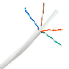 Bulk Cat6a White Ethernet Cable, 10 gig Solid, UTP (Unshielded Twisted Pair), 500Mhz, 23 AWG, Spool, 1000 foot