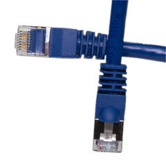 Shielded Cat6a Blue Copper Ethernet Patch Cable, 10 Gigabit, Snagless/Molded Boot, POE Compliant, 500 MHz, 25 foot