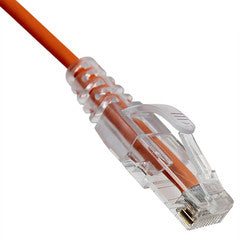 Slim Cat6a Orange Copper Ethernet Cable, 10 Gigabit, Snagless/Molded Boot, 500 MHz, 6 inch