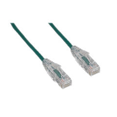 Slim Cat6a Green Copper Ethernet Cable, 10 Gigabit, Snagless/Molded Boot, 500 MHz, 3 foot