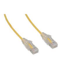 Slim Cat6a Yellow Copper Ethernet Cable, 10 Gigabit, Snagless/Molded Boot, 500 MHz, 2 foot