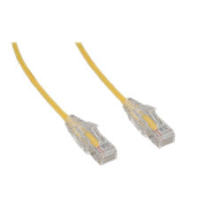 Slim Cat6a Yellow Copper Ethernet Cable, 10 Gigabit, Snagless/Molded Boot, 500 MHz, 20 foot