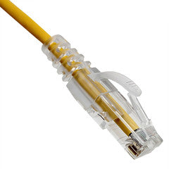 Slim Cat6a Yellow Copper Ethernet Cable, 10 Gigabit, Snagless/Molded Boot, 500 MHz, 6 inch