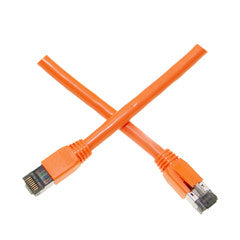 Cat8 Orange S/FTP Ethernet Patch Cable, Molded Boot, 40Gbps - 2000MHz, 4-Pair 24AWG Copper, RJ45 Male, 2 foot