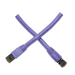 Cat8 Purple S/FTP Ethernet Patch Cable, Molded Boot, 40Gbps - 2000MHz, 4-Pair 24AWG Copper, RJ45 Male, 50 foot