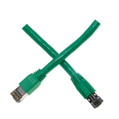 Cat8 Green S/FTP Ethernet Patch Cable, Molded Boot, 40Gbps - 2000MHz, 4-Pair 24AWG Copper, RJ45 Male, 15 foot