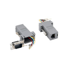 Modular Adapter, Gray, DB9 Male to RJ12 Jack