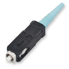 Corning 95-050-41-X Unicam High-performance Connector, SC, 50/125 um Multimode (OM3 & OM4), Ceramic Ferrule, Single Pack, Black Housing, Aqua Boot