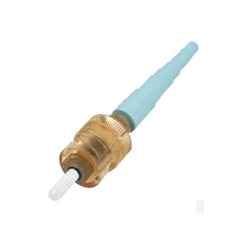 Corning 95-050-51-X Unicam High-performance Connector, ST, 50/125 um Multimode (OM3 & OM4), Ceramic Ferrule, Single Pack, Amber Housing, Aqua Boot