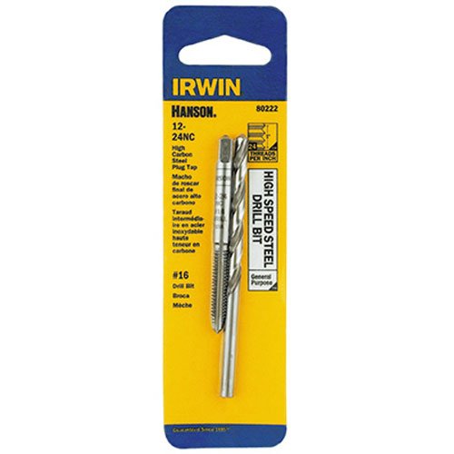 IRWIN HANSON 12 - 24 NC Tap and No. 16 Drill Bit Set, 80222