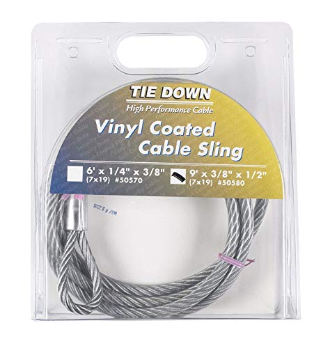 Tie Down 50580 Galvanized Cable (Vinyl Coated, 1/4" ID x 3/8" OD, 9 Feet)