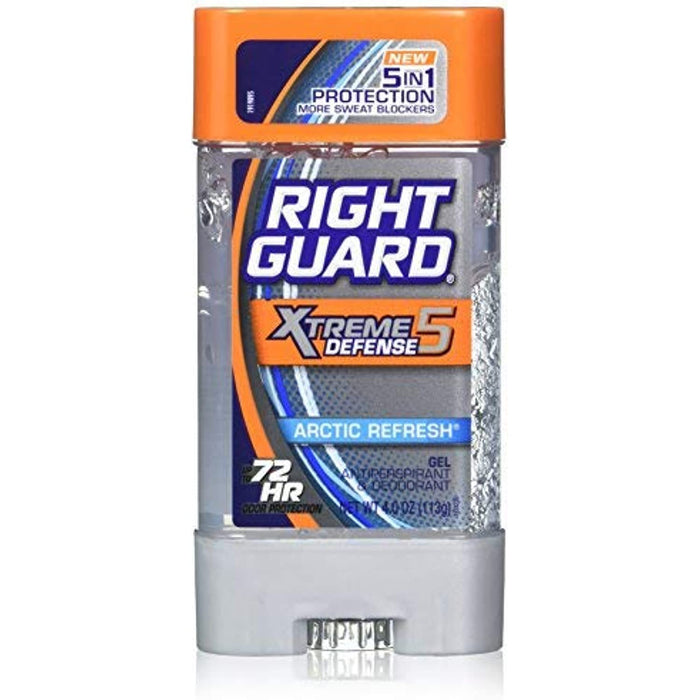 Right Guard Total Defense 5 Power Gel, Antiperspirant & Deodorant, Artic Refresh, 4 Ounce (Pack of 5)