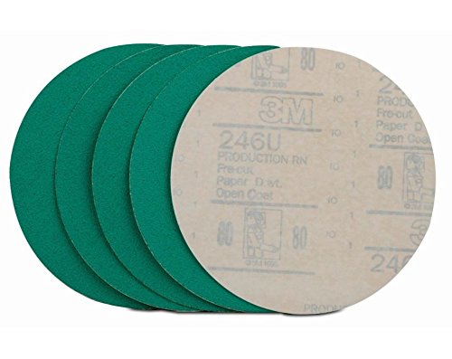3M Green Corps Sanding Disc with Roloc Attachment, 31408, 3 in, 24 grit, 5 discs per pack