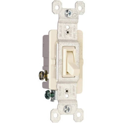 PASS & SEYMOUR 663LAGTU Grounded Standard 3 Way Toggle Switch, 15-Amp, Almond