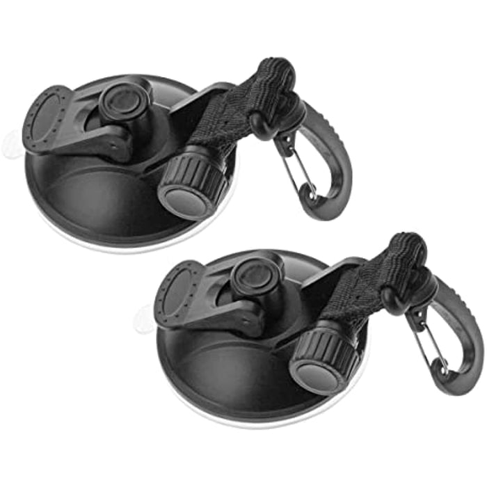 Propel Paddle Gear Suction Cup Tie-Downs | 2-Pack | Spring Locking Clip | Heavy Load Bearing & Strong | Suction Cups for Boats | for Kayaks & Paddle Boards