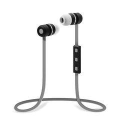 Bluetooth Wireless Sports Earbuds w/ In-line Microphone, Control Buttons, Gray