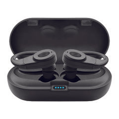 Bluetooth Wireless Earbuds w/ Charging Case, Over the ear clip, Black