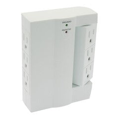 6-Outlet Swivel Wall Tap with 300J Surge protector