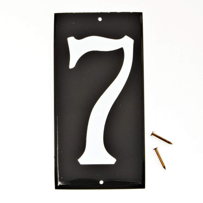 Hy-Ko Products CA-25/7 Aluminum House Number 7 (SEVEN) 3.5" High Black with Reflective