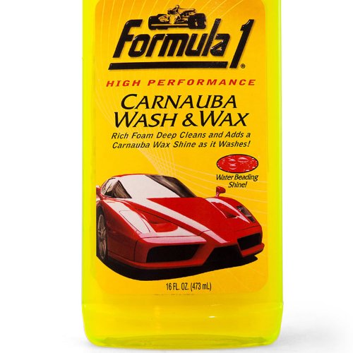 Formula 1 Carnauba Car Wash and Wax, Car Cleaning Wax for Car Detailing w/Carnauba Wax to Protect & Shine – Long Lasting Car Exterior Cleaner to Remove Dirt & Grime – Car Detailing Supplies (64 oz)