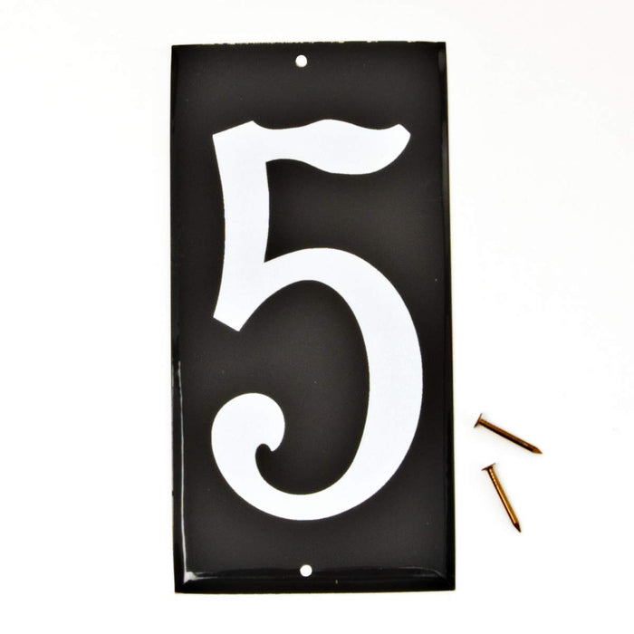 Hy-Ko Products CA-25/5 Aluminum House Number 5 (FIVE) 3.5" High Black with Reflective