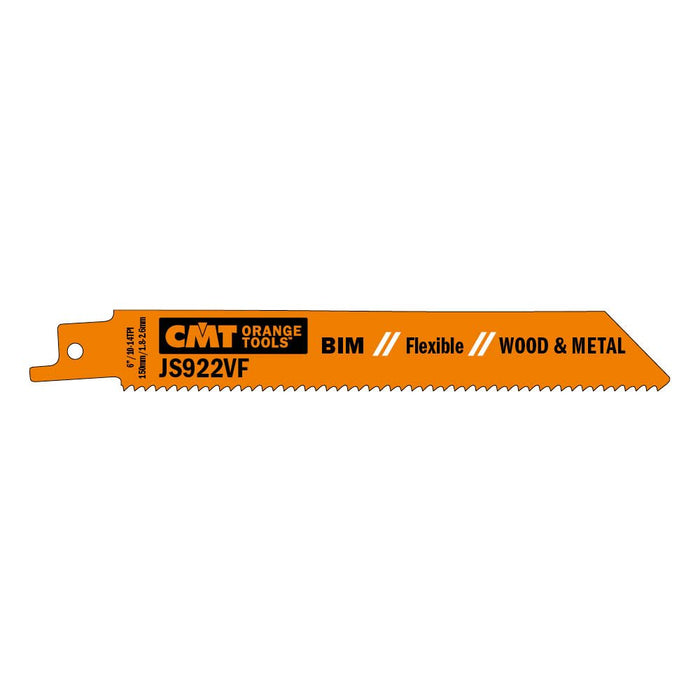 CMT USA, Inc. JS922VF-5 CMT 10-14 TPI Bimetal Reciprocating Saw Blades for Wood/Metal (5 Pack), 5"