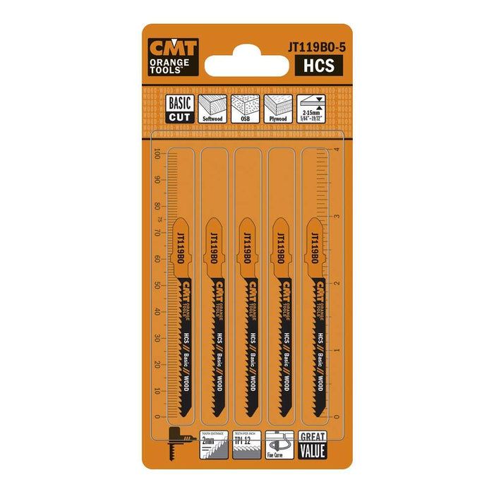 CMT JT119BO-5 Jig Saw Blades for Wood – 5-Pack