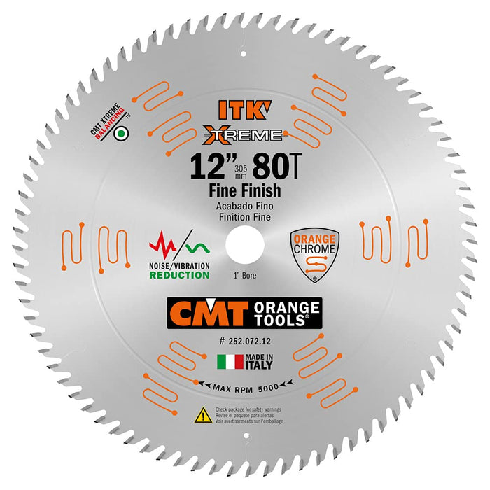 CMT 252.072.12 ITK XTreme Industrial Fine Cut-Off Saw Blade, 12-Inch x 80 Teeth ATB Grind with 1-Inch Bore