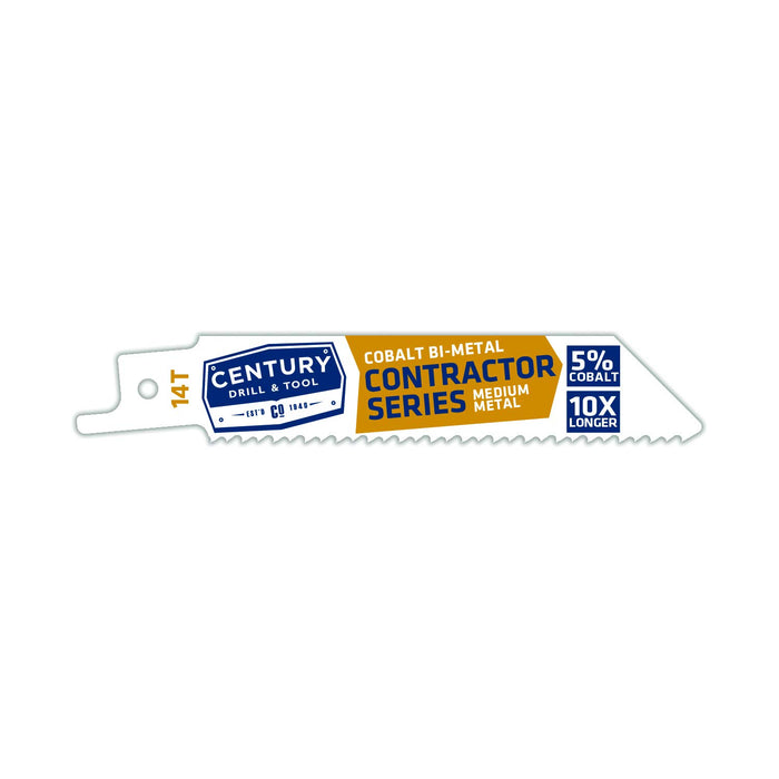 Century Drill & Tool 07414 4" Contractor Series Bi-Metal Reciprocating Saw Blade, 14T