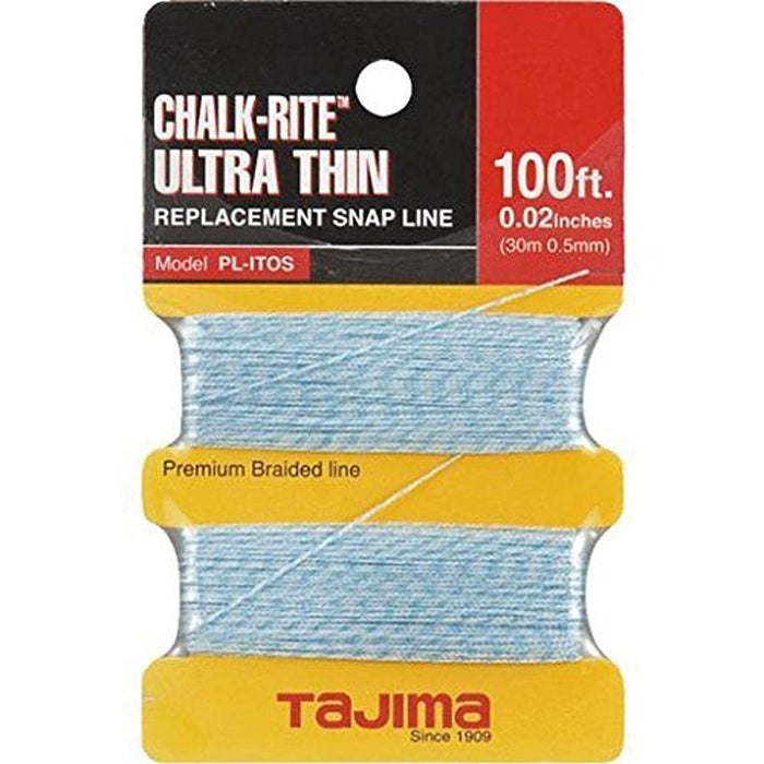 TAJIMA Replacement Snap-Line - 0.5 mm x 100 ft Chalk-Rite Braided String for Ultra-Thin & Precise Markings - PL-ITOS