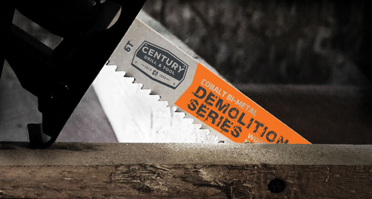 Century Drill & Tool 07902 9" Demolition Series Bi-Metal Reciprocating Saw Blade, 6T