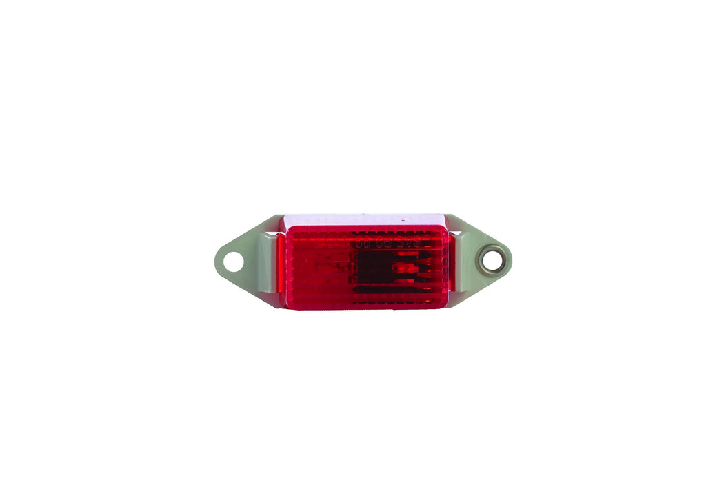 Uriah Products UL107001 3-1/4" x 1" Rectangular Red Marker Light on White Mounting Base