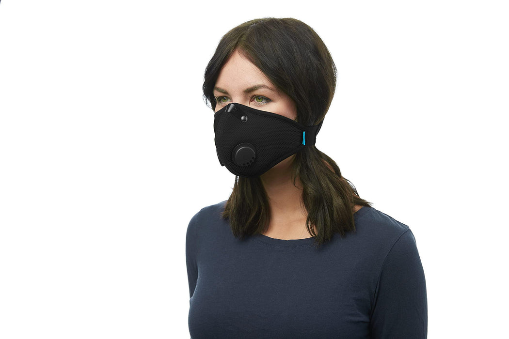 RZ Mask M2 Mesh Air Filtration Face Protection Dust Mask with 99.9% Effective Carbon Filters for Woodworking, Construction, X-Large, Black