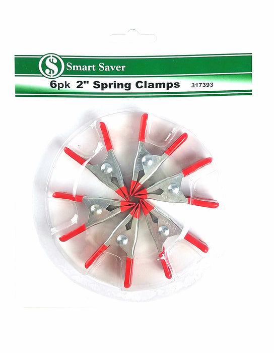 Rubber Coated Spring Clamps Six Red