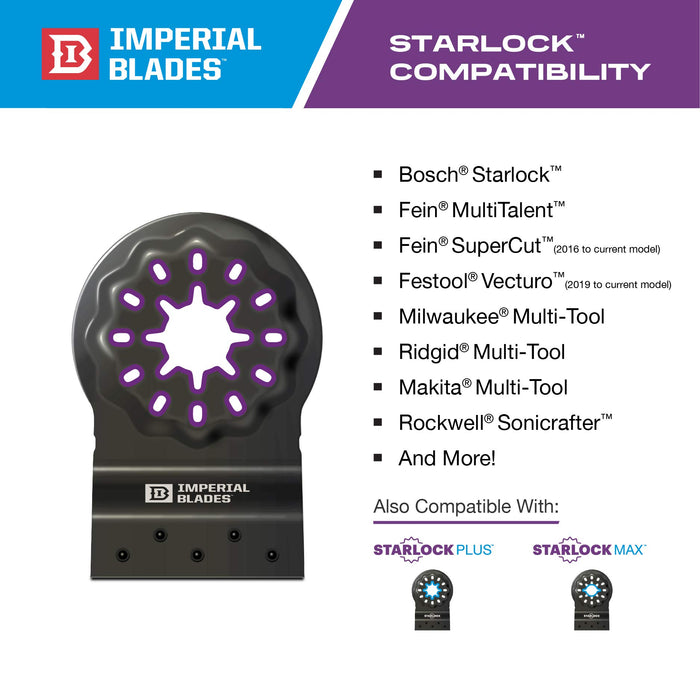 Imperial Blades IBSL220-1 Starlock 1-3/8" Japanese Tooth Hardwood Blade, 1PC