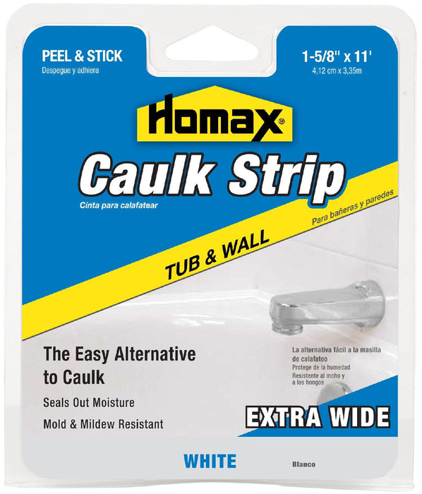 Homax 34040 1-5/8" White Tub & Wall Caulk Strip