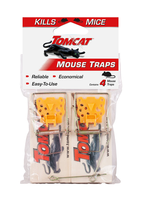 Tomcat Mouse Traps (Wooden), 4 Traps