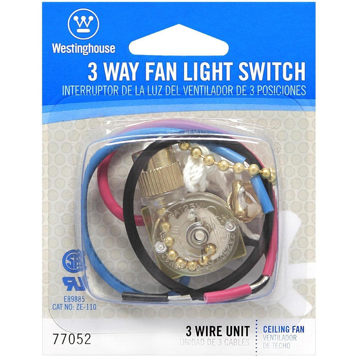 Westinghouse Lighting 7705200, 3 Way Fan Light Switch, 1-Pack