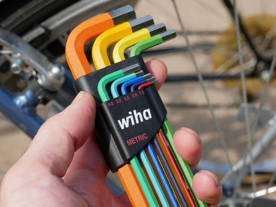 Wiha 9 Piece Ball End Color Coded Hex L-Key Set - Metric