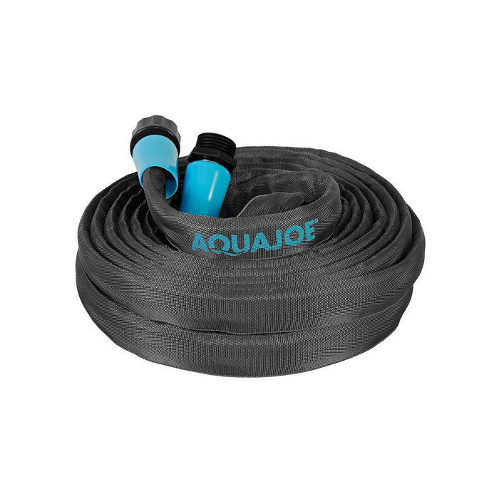 Aqua Joe AJFJH25B 25-Foot 1/2-Inch Ultra-Flexible Kink-Free Fiberjacket Garden Hose, 300 PSI Burst Rated