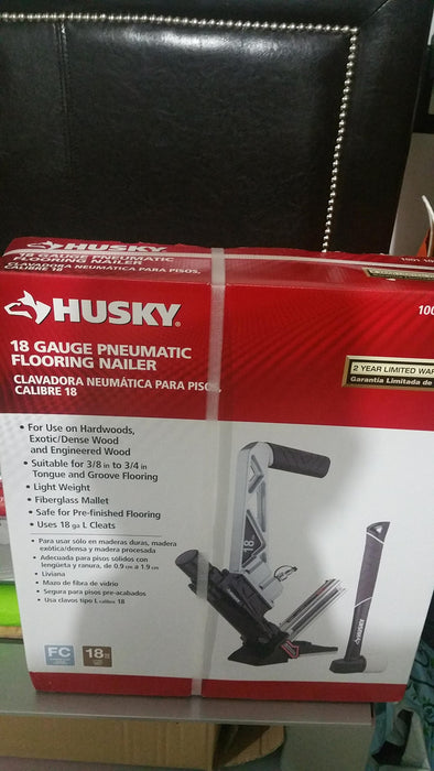 Husky 18-Gauge L-Cleat Flooring Nailer "Factory Refurbished"