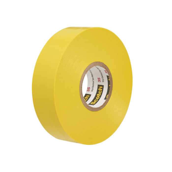 54007-10257 3M Electrical Tape,Scotch vinyl electrical color coding tape 35,Yellow,1/2"x20ft