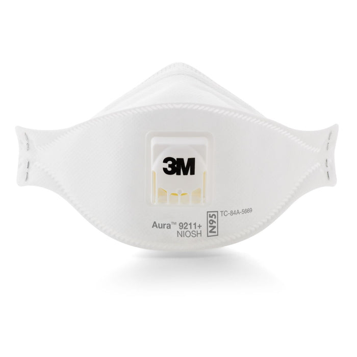 7100110432 3M™ Aura™ 9211+, Disposable Respirator, Standard, N95, White