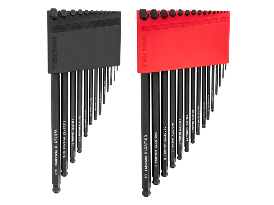 Short Arm Ball End Hex L-Key Set with Holder, 28-Piece (0.050-3/8 in., 1.3-10 mm)